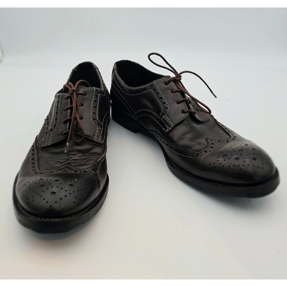 Paul Smith Wingtip Oxford Dress Shoes Men's 9 Brown Leather Hand Crafted Italy